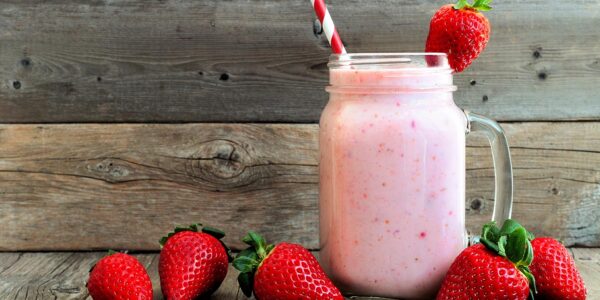 Jugo de Fresas en leche